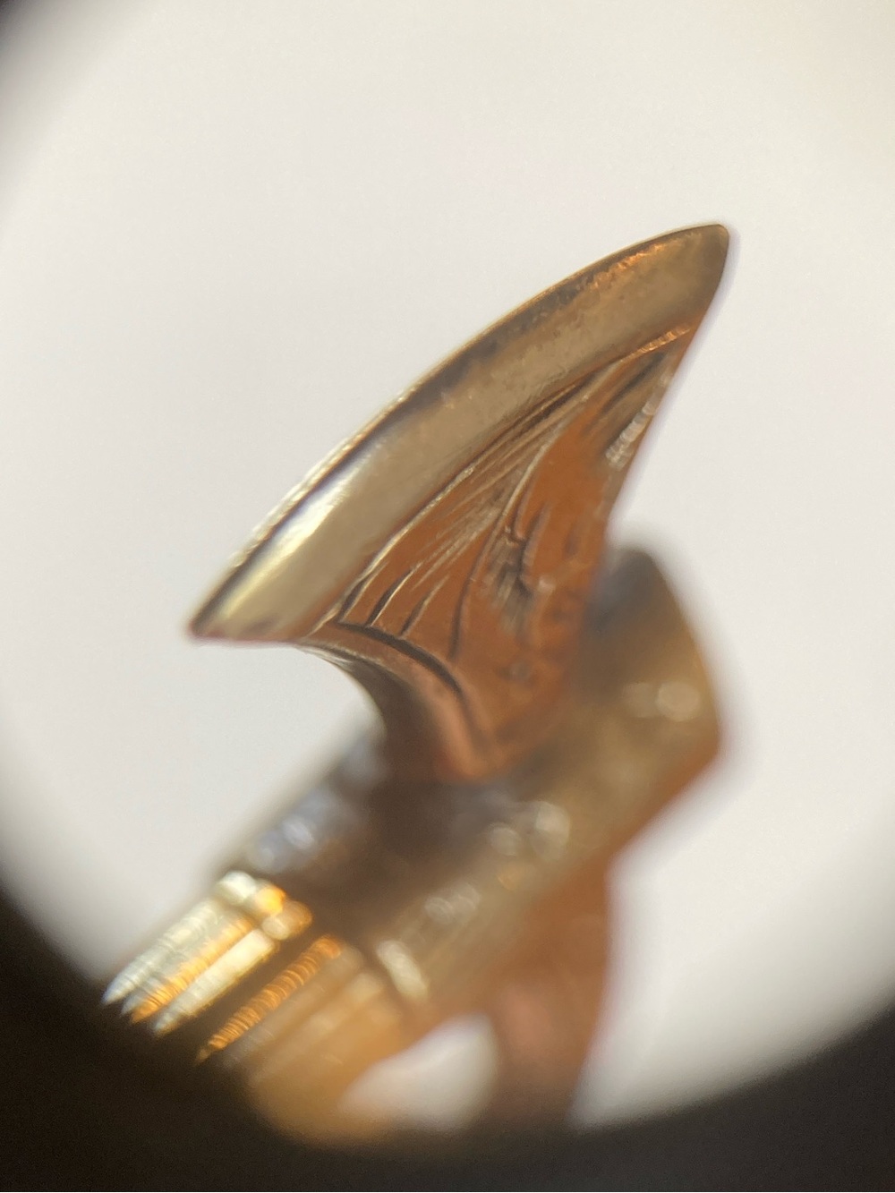 Antique Victorian Chatelaine Tool Propelling Pencil Gold-Filled Engraved Hatchet - Picture 9 of 11